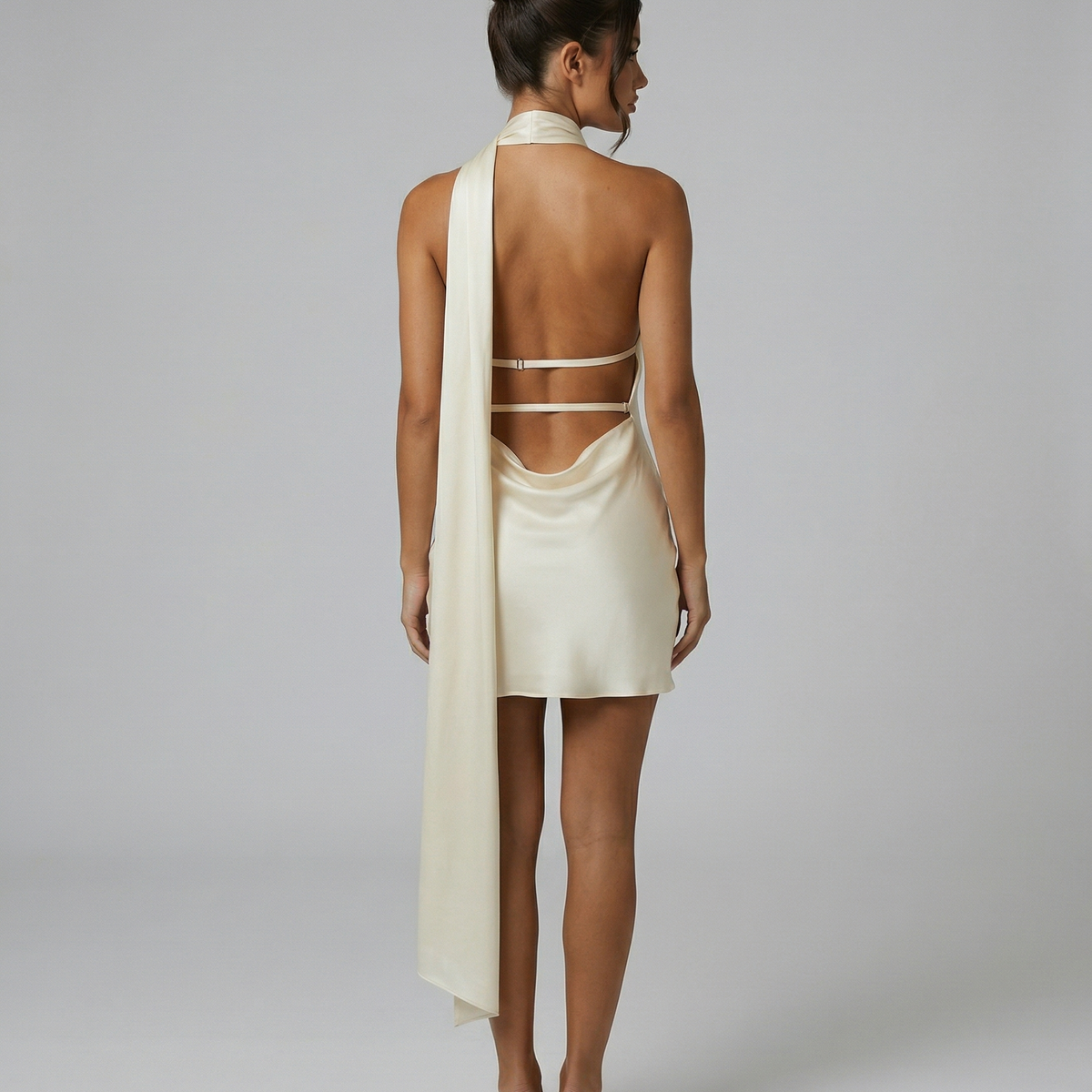 Fran | Mini Dress with Neck Wrap and Open Back
