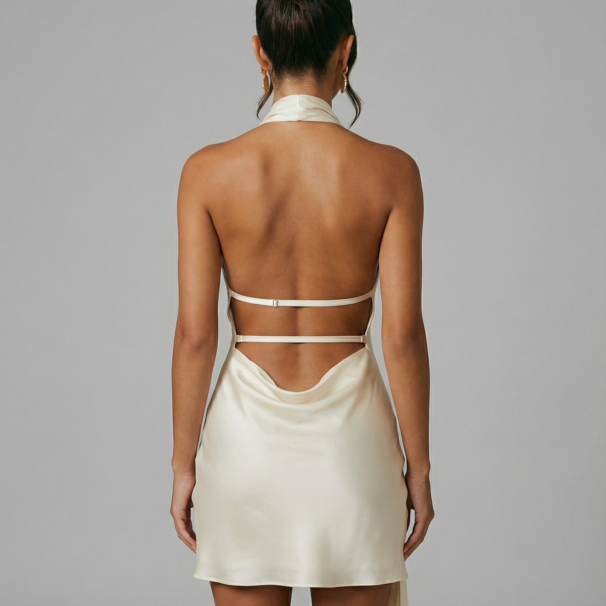 Fran | Mini Dress with Neck Wrap and Open Back