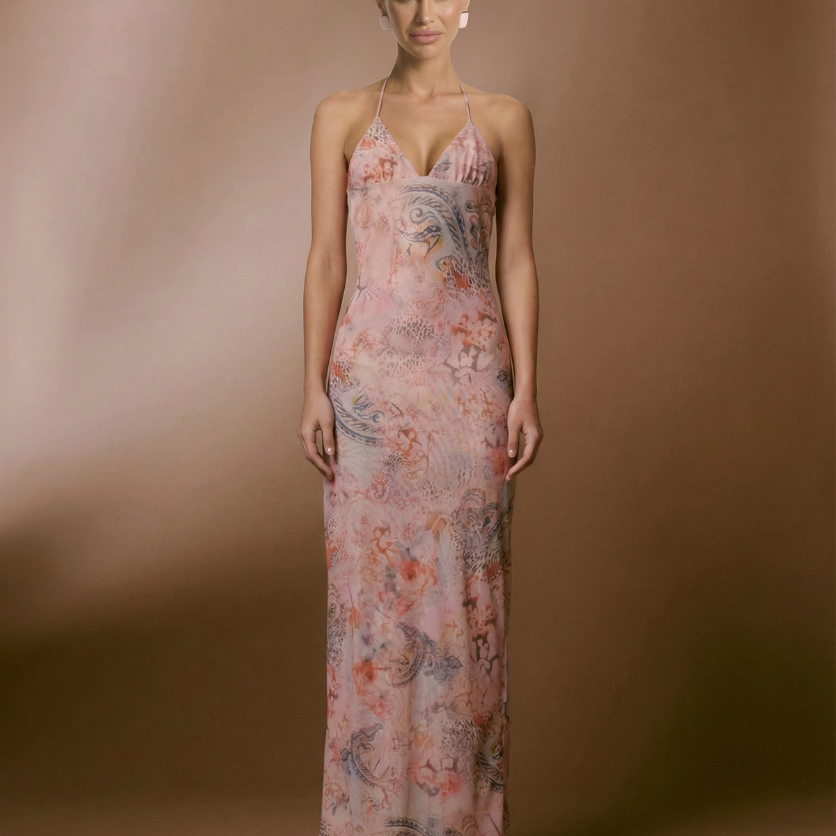 Terri | Backless Midi Dress with Butterfly Detail