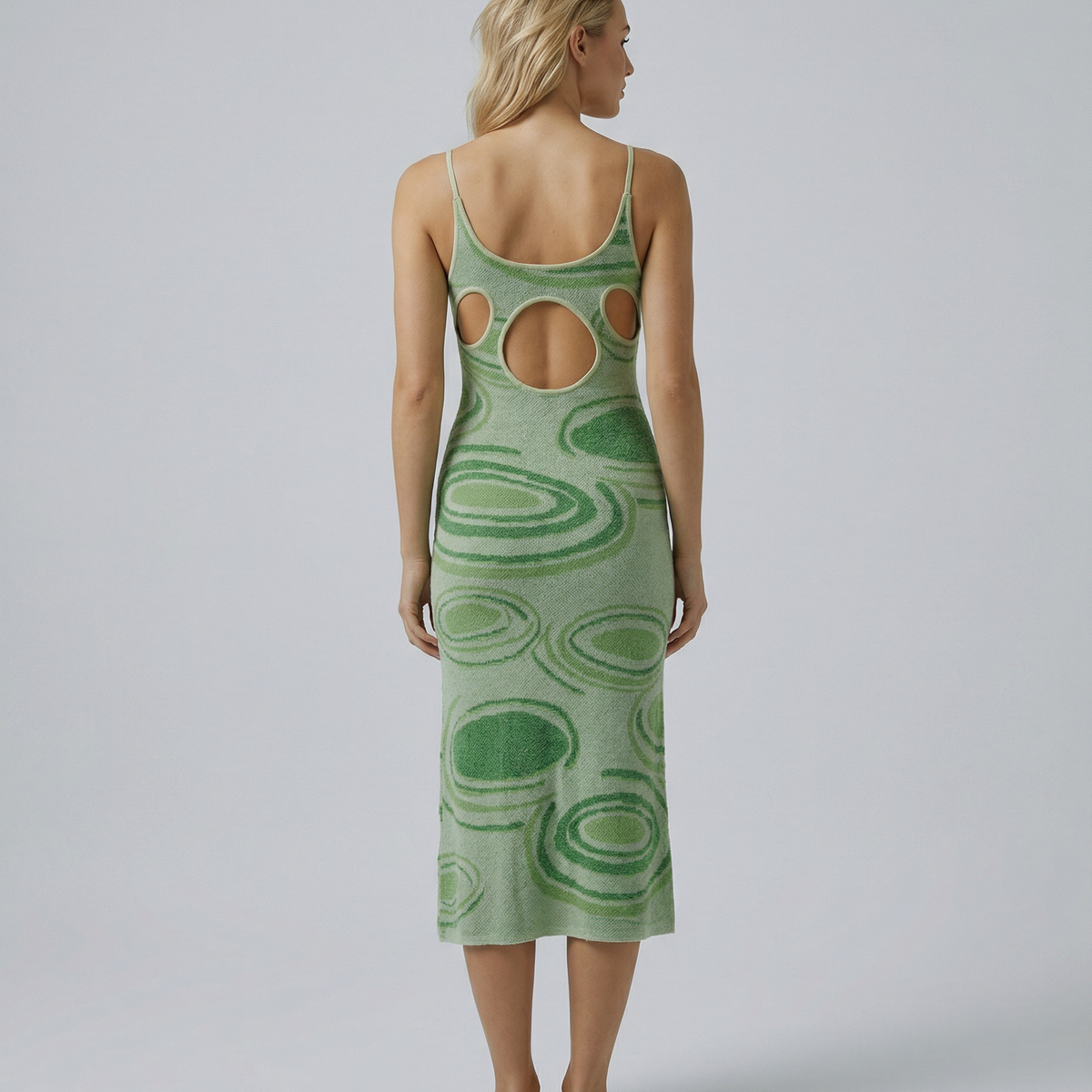 Gianna | Textured Knit Midi Dress with Cut-Out Back
