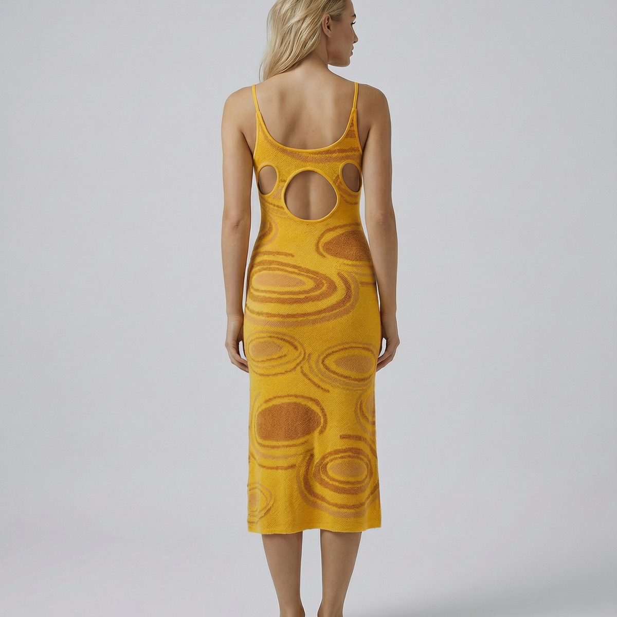 Gianna | Textured Knit Midi Dress with Cut-Out Back