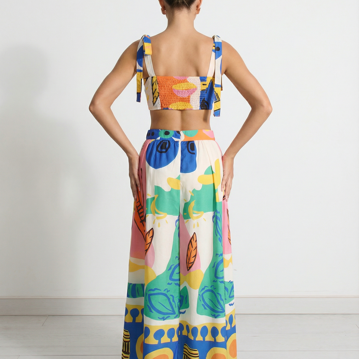 Aubrey | Printed Crop Top and Midi Skirt Set