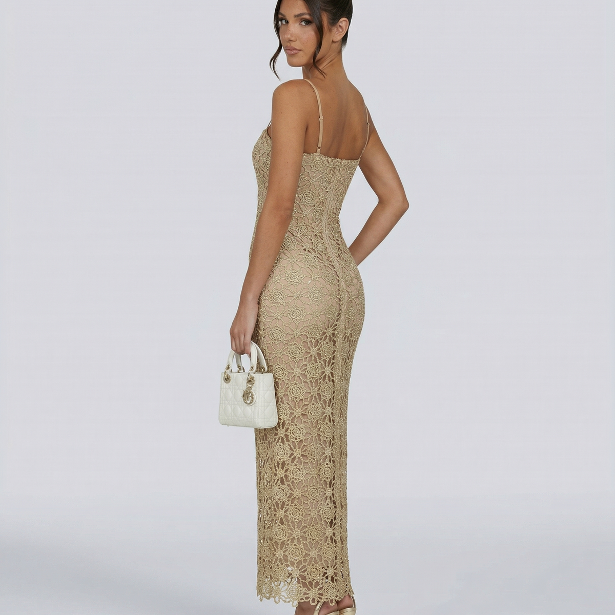 Hailey | Sleeveless Lace Slip Midi Dress