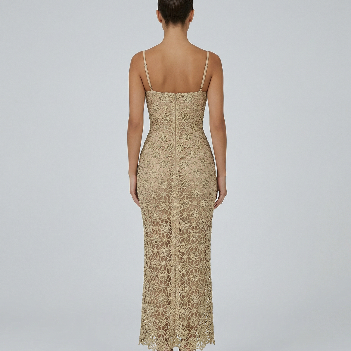 Hailey | Sleeveless Lace Slip Midi Dress