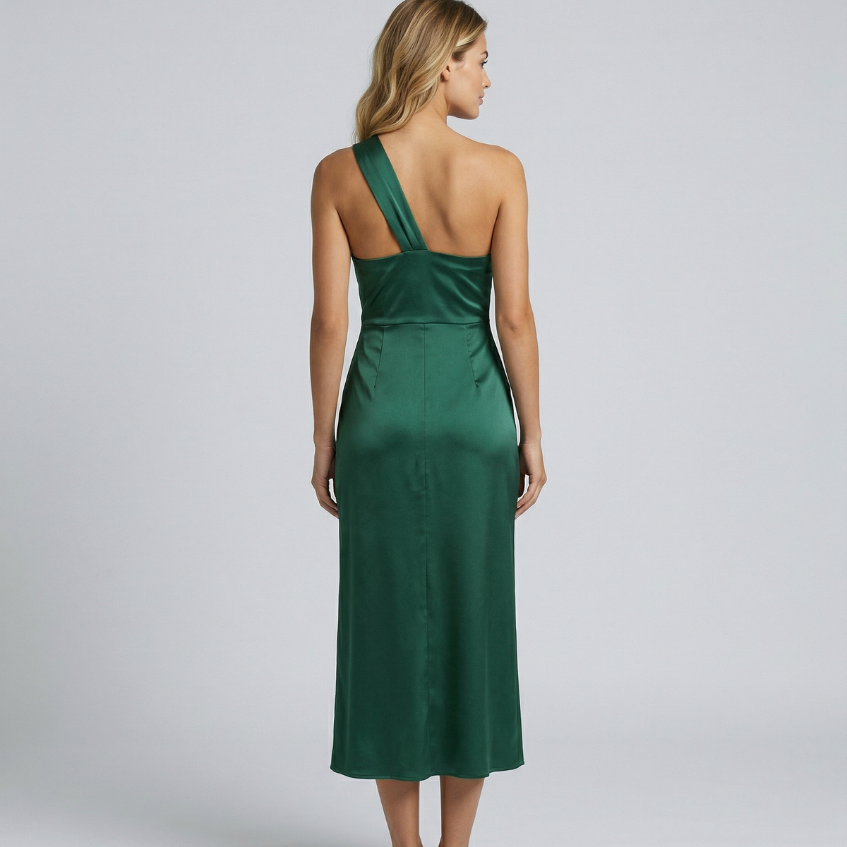 Velma | One Shoulder Satin Midi Dress