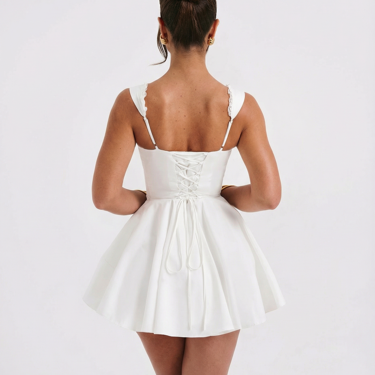 Iris | Mini Dress with Corset Waist and Flared Skirt