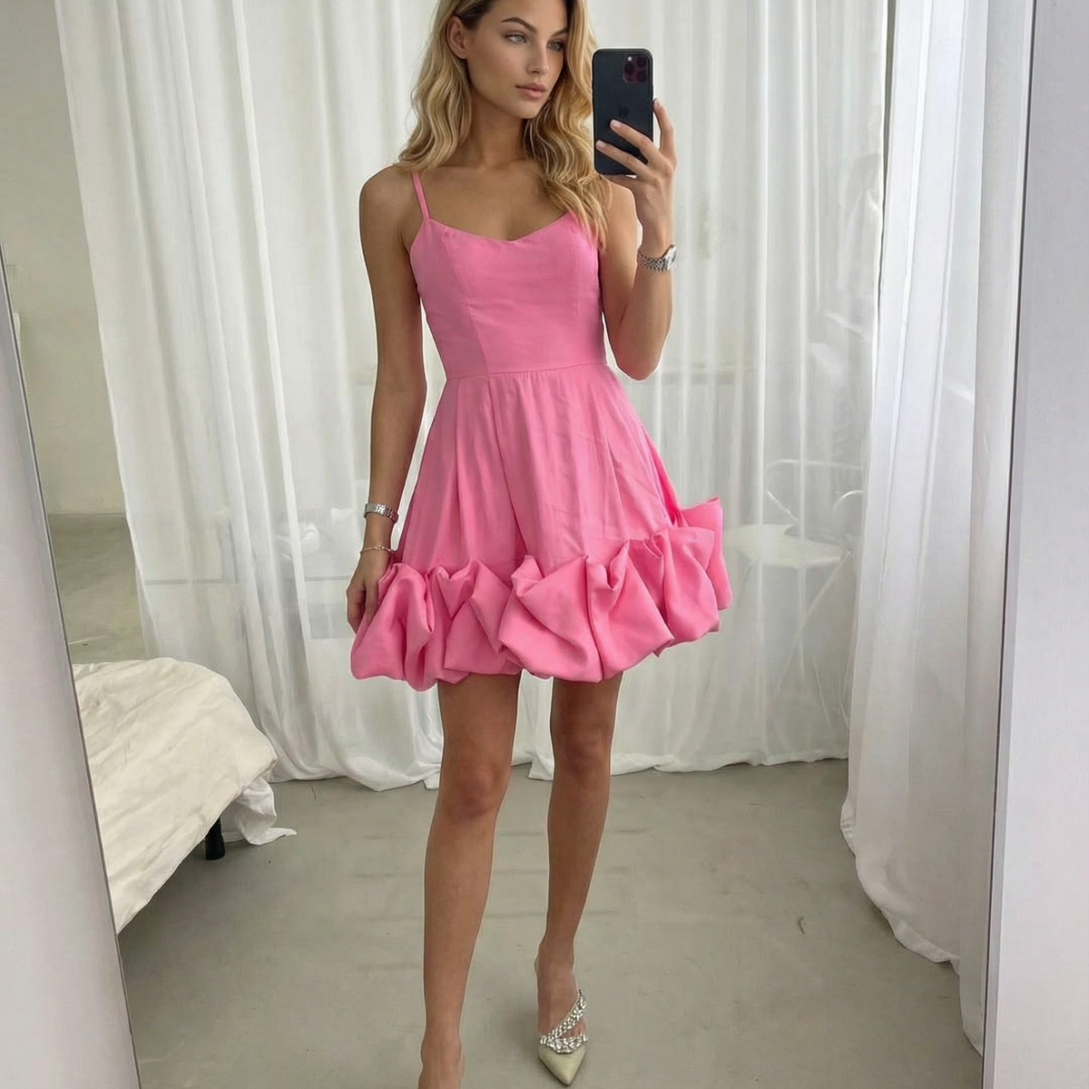 Inez | Mini Dress with Bustier Corset and Flounce Hem