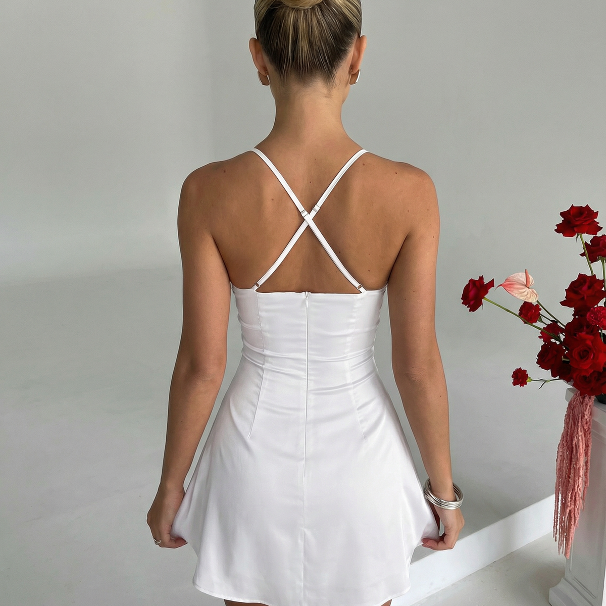 Clarise | Mini Dress with Cross Back Straps