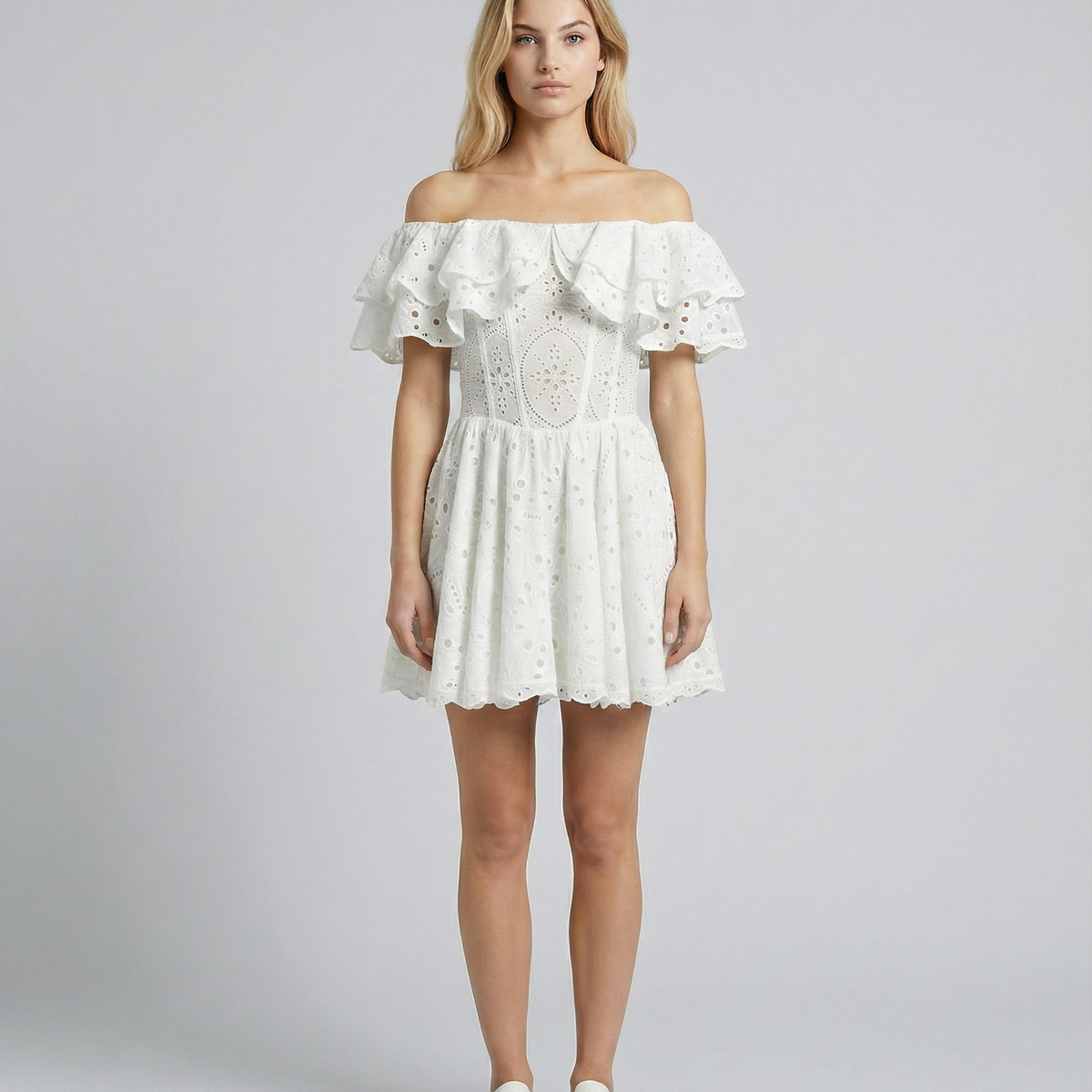 Nina | Off-Shoulder Mini Dress with Ruffle Detail