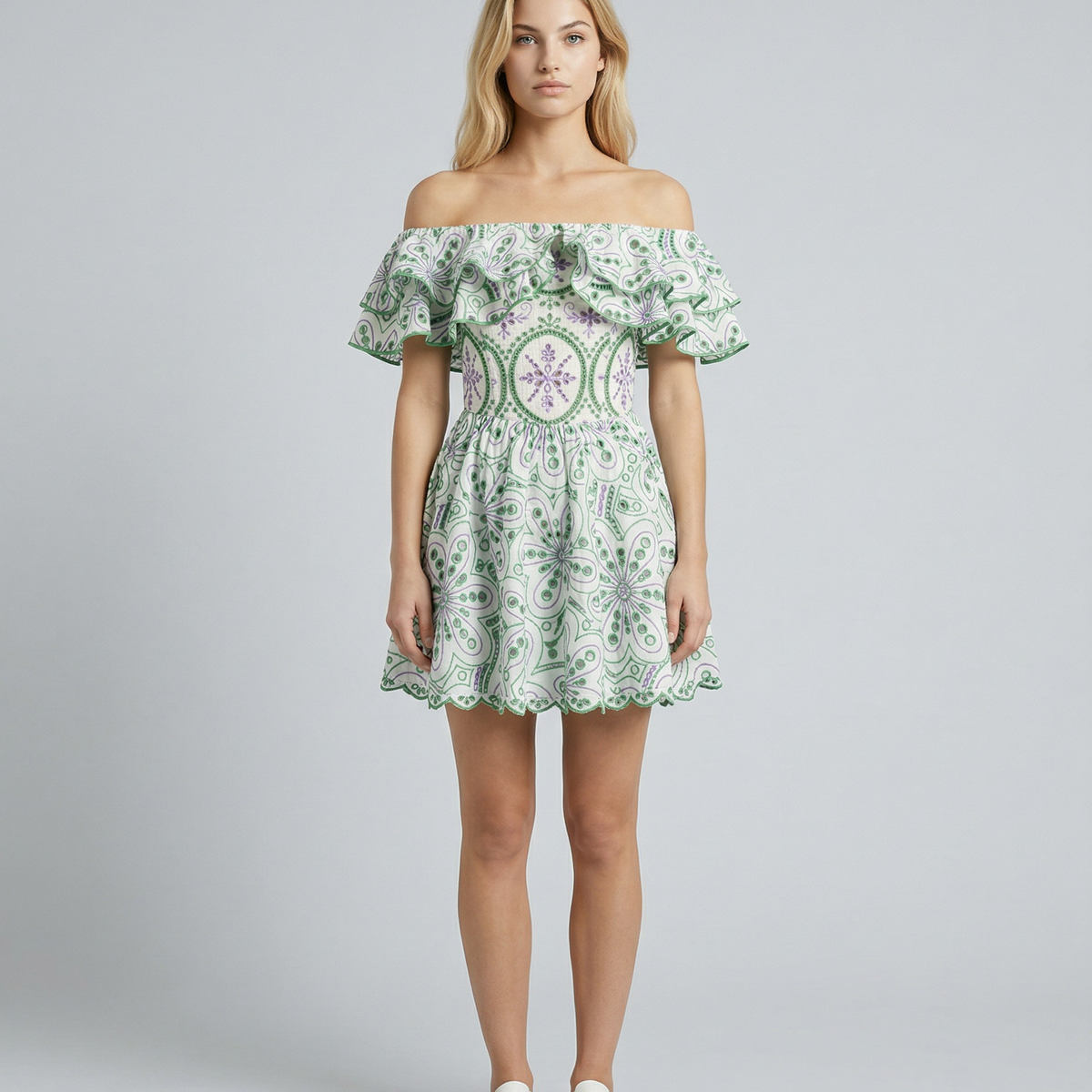 Nina | Off-Shoulder Mini Dress with Ruffle Detail