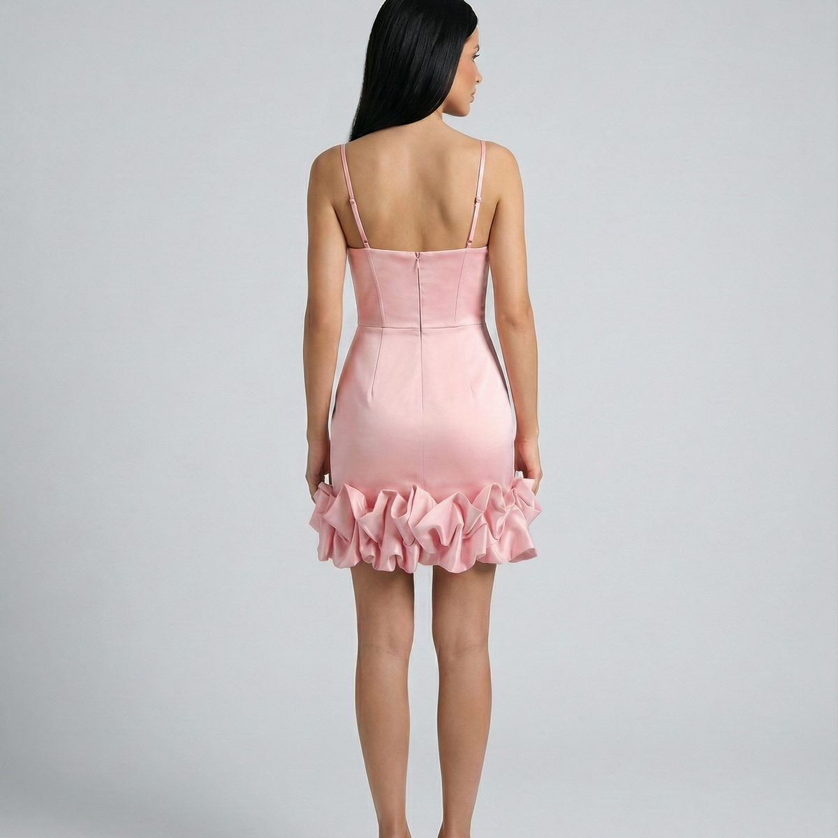 Jenny | Bustier Mini Dress with Draped Ruffle Hem