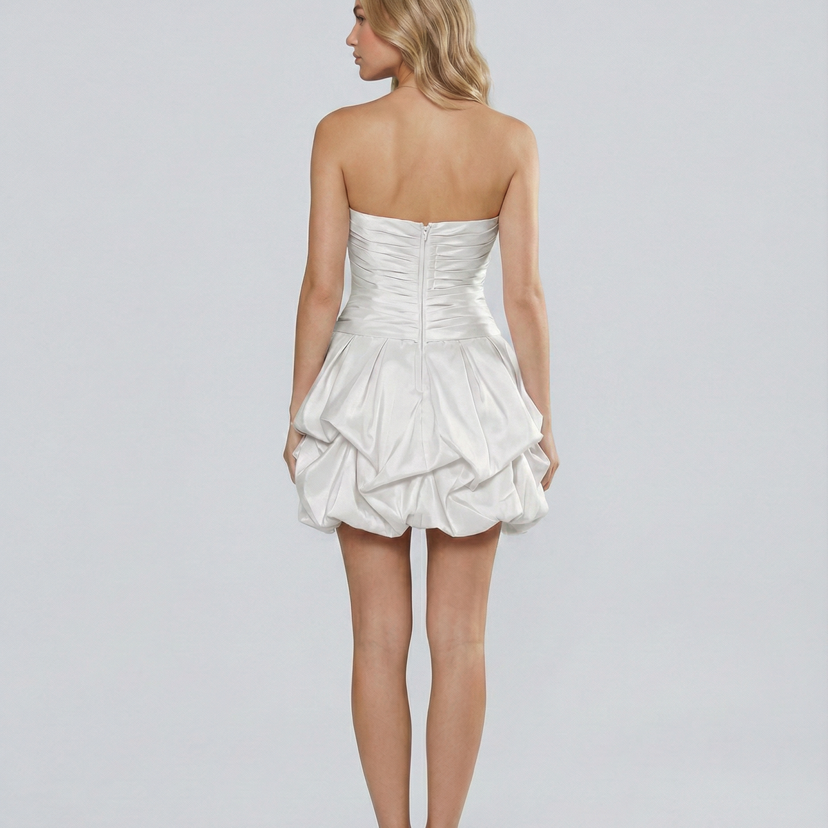 Ida | Strapless Mini Dress with Draped Bodice