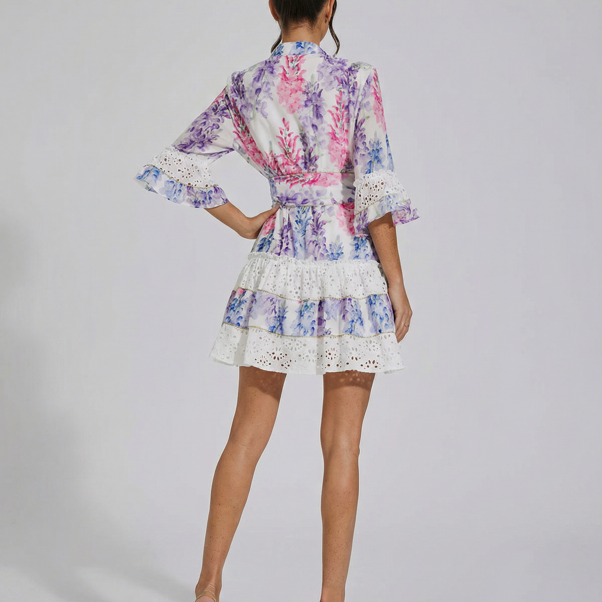 Kimora | Floral Mini Dress with Belted Waist