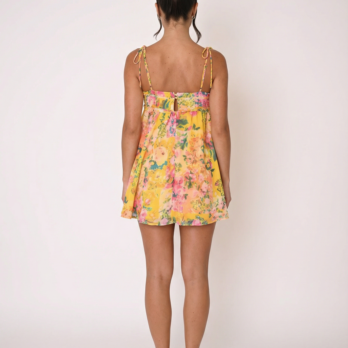 Rowena | Mini Dress with Tiered Skirt and Floral Print