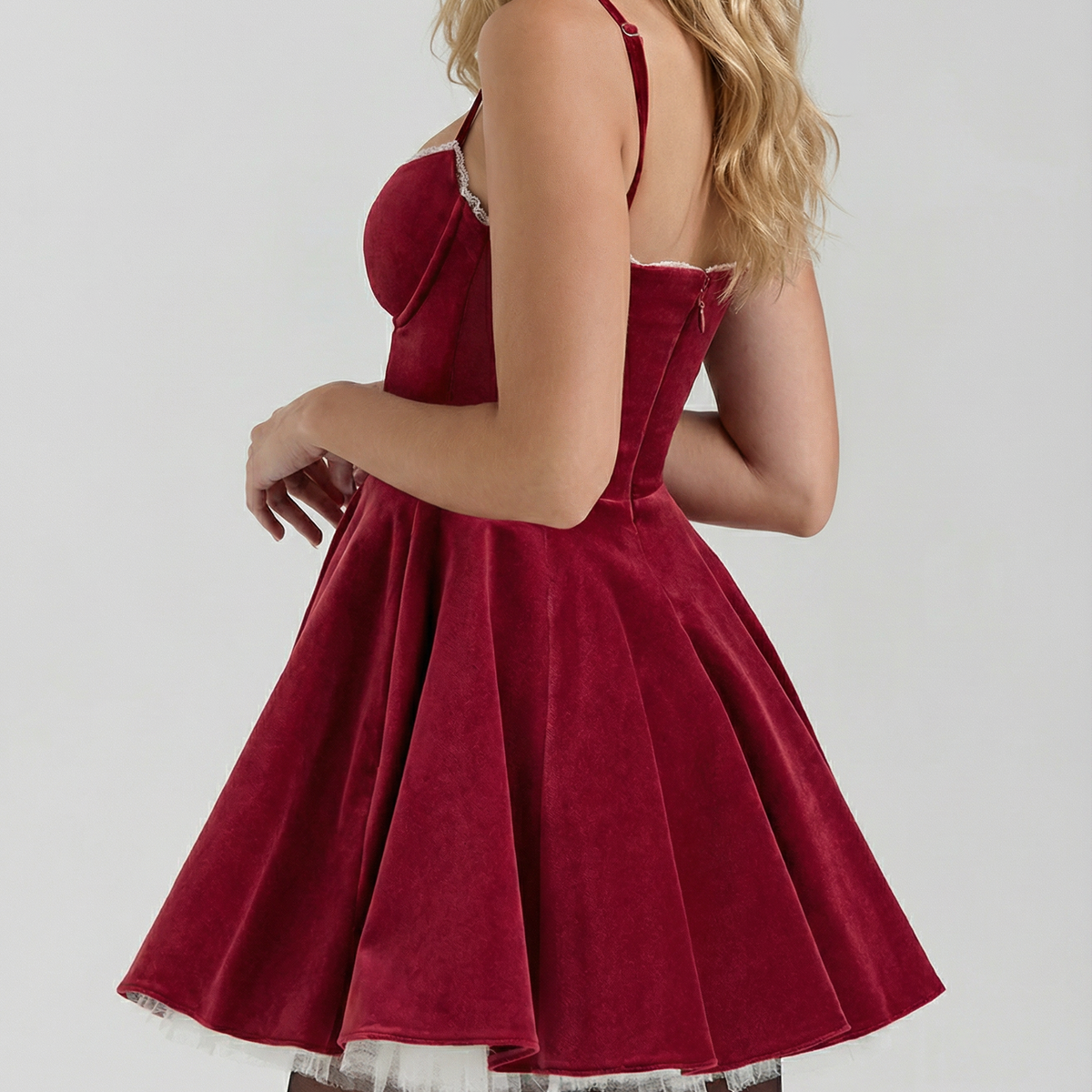 Valerie | Velvet Mini Dress with Flared Skirt