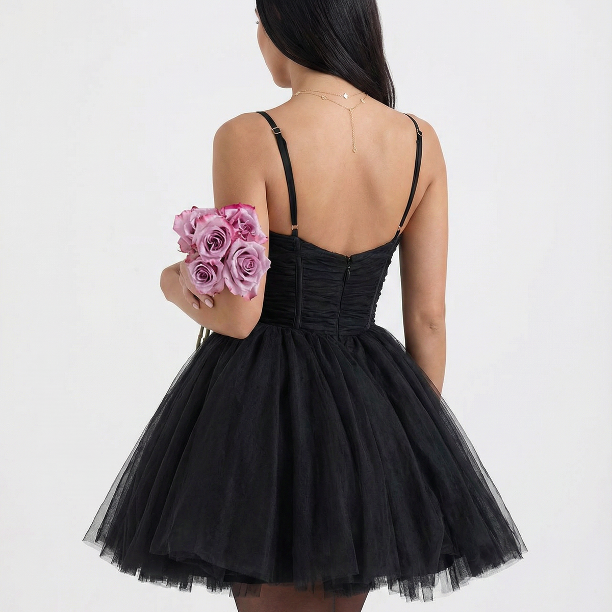 Tara | Tulle Mini Dress with Structured Bodice