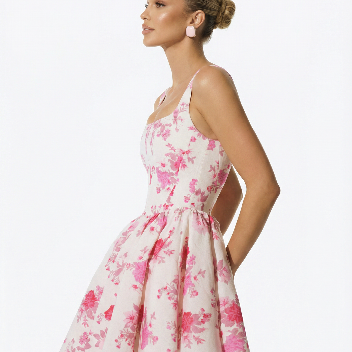 Alice | Floral Corset Mini Dress with Flared Skirt