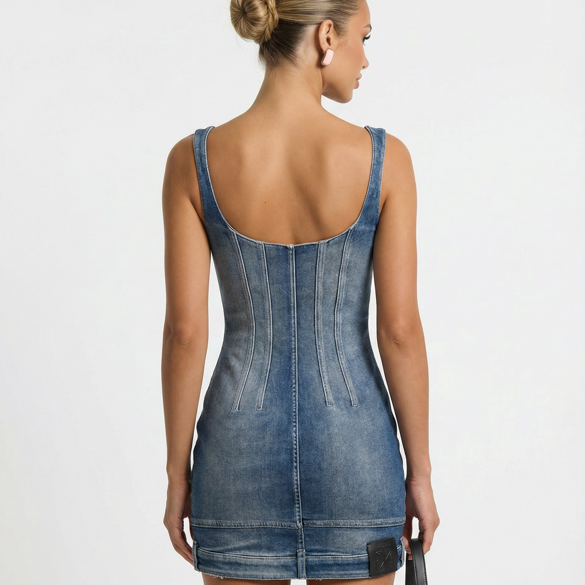 Sally | Denim Bustier Mini Dress