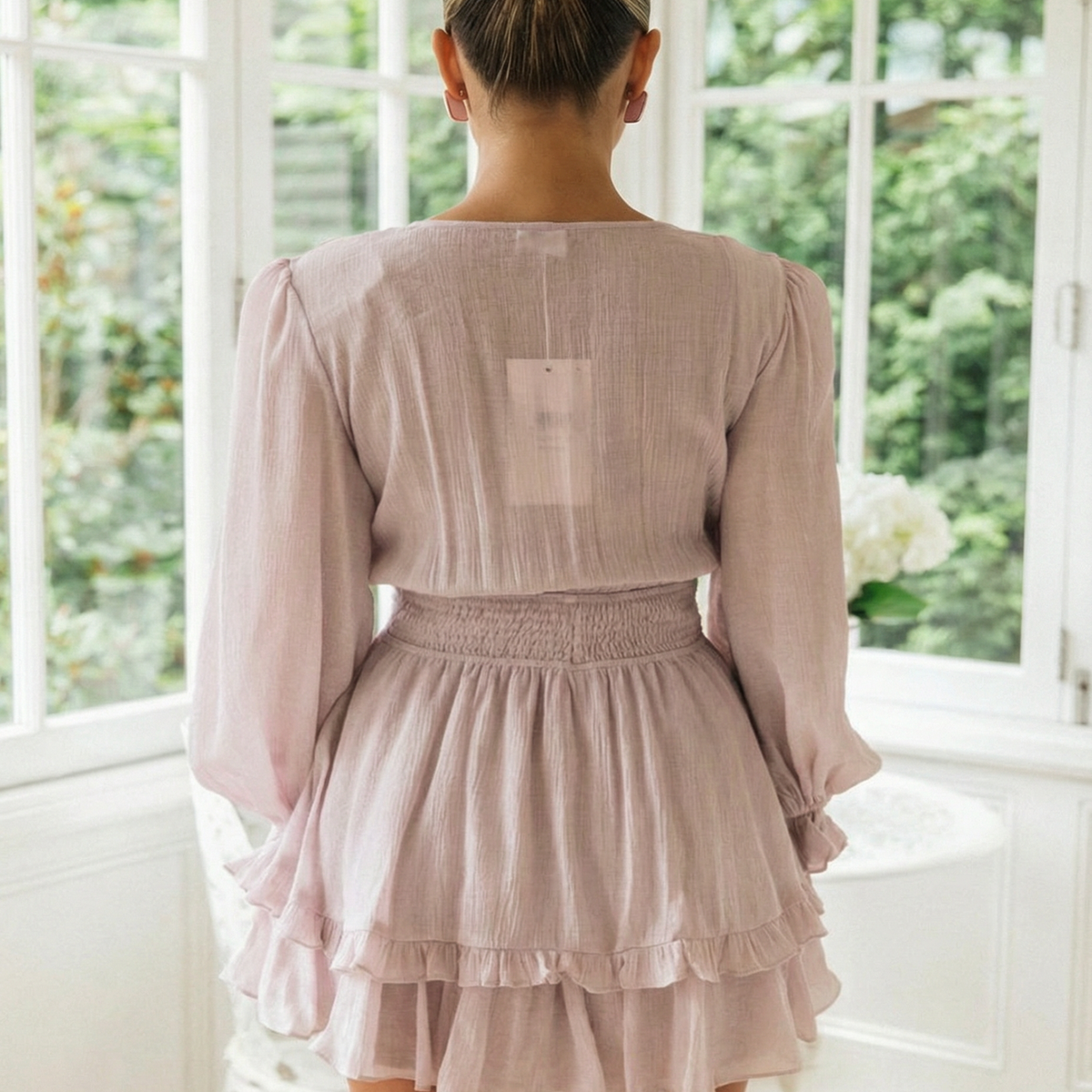 Annie | V-Neck Mini Dress with Ruffle Hem