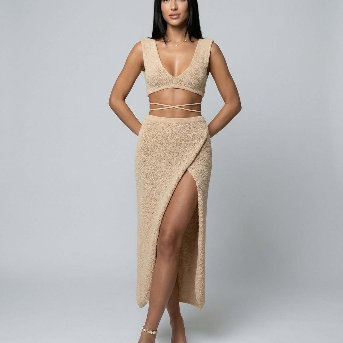 Lydia | Two-Piece Maxi Cover-Up Set with Wrap Skirt
