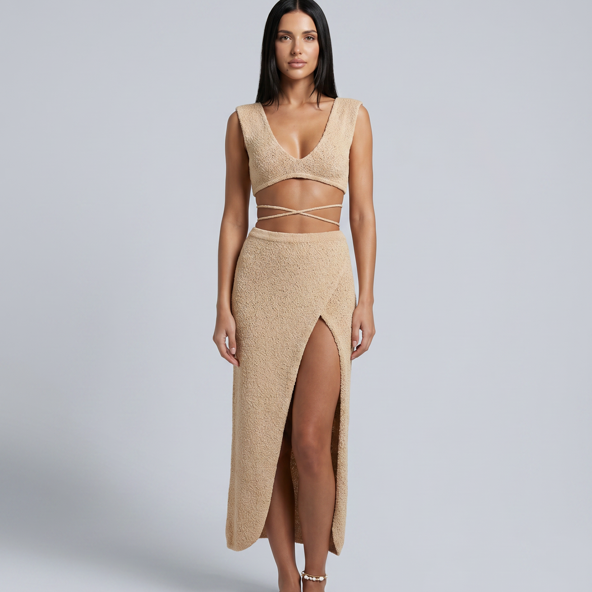 Lydia | Two-Piece Maxi Cover-Up Set with Wrap Skirt