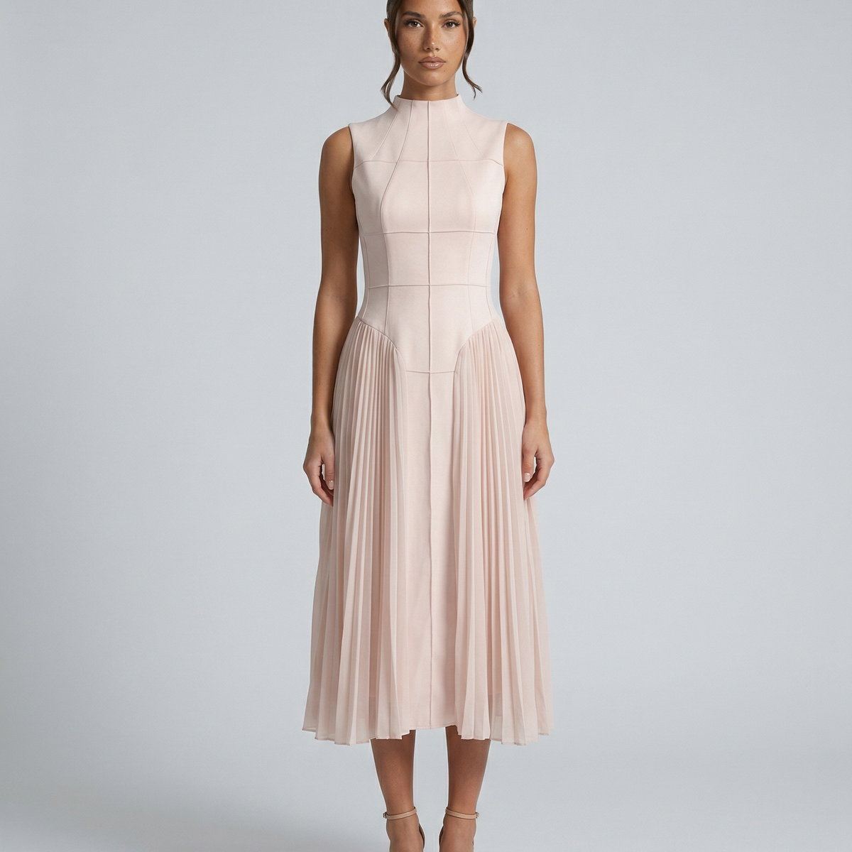Aubree | Midi Dress with Pleated Skirt