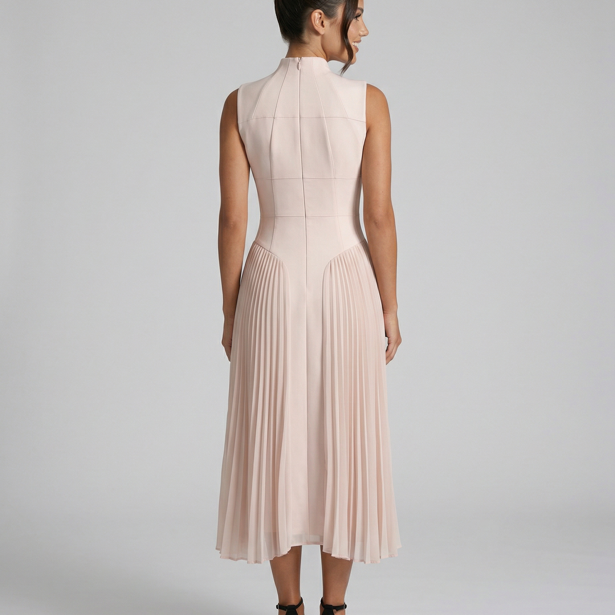 Aubree | Midi Dress with Pleated Skirt