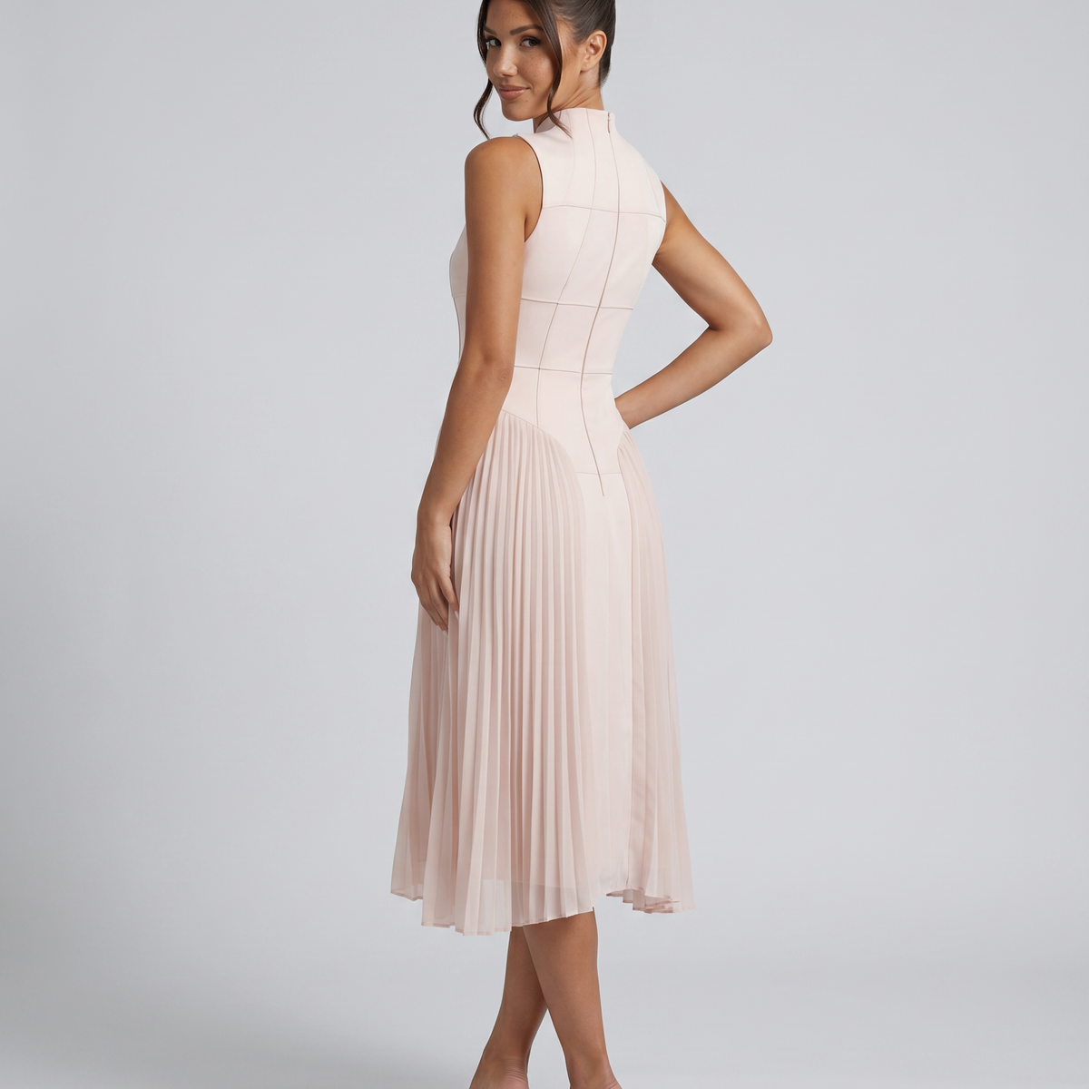 Aubree | Midi Dress with Pleated Skirt