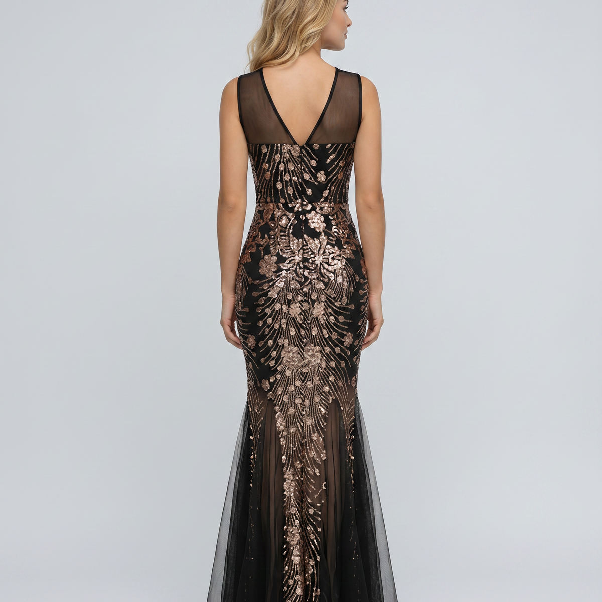 Belle | Maxi Dress with Sequin Mesh and Mermaid Hem