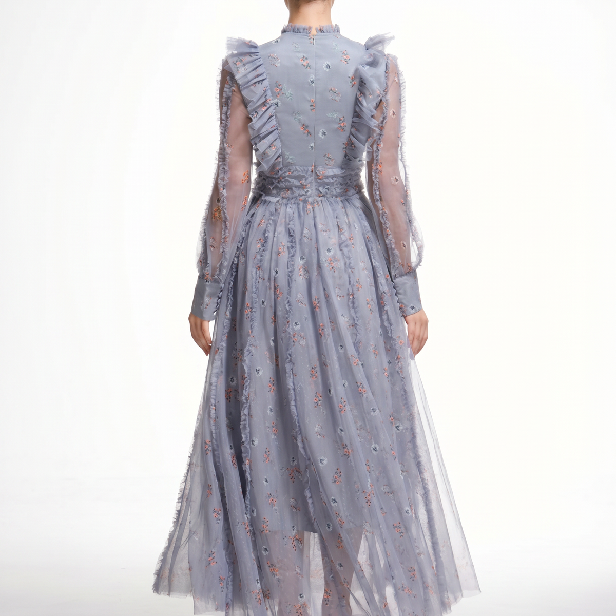 Beryl | Maxi Dress with Floral Print and Ruffle Details