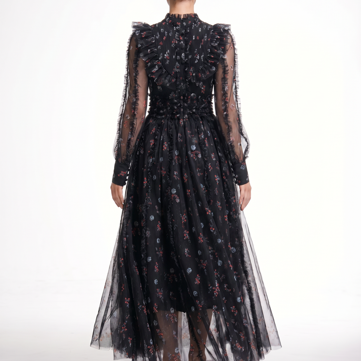 Beryl | Maxi Dress with Floral Print and Ruffle Details