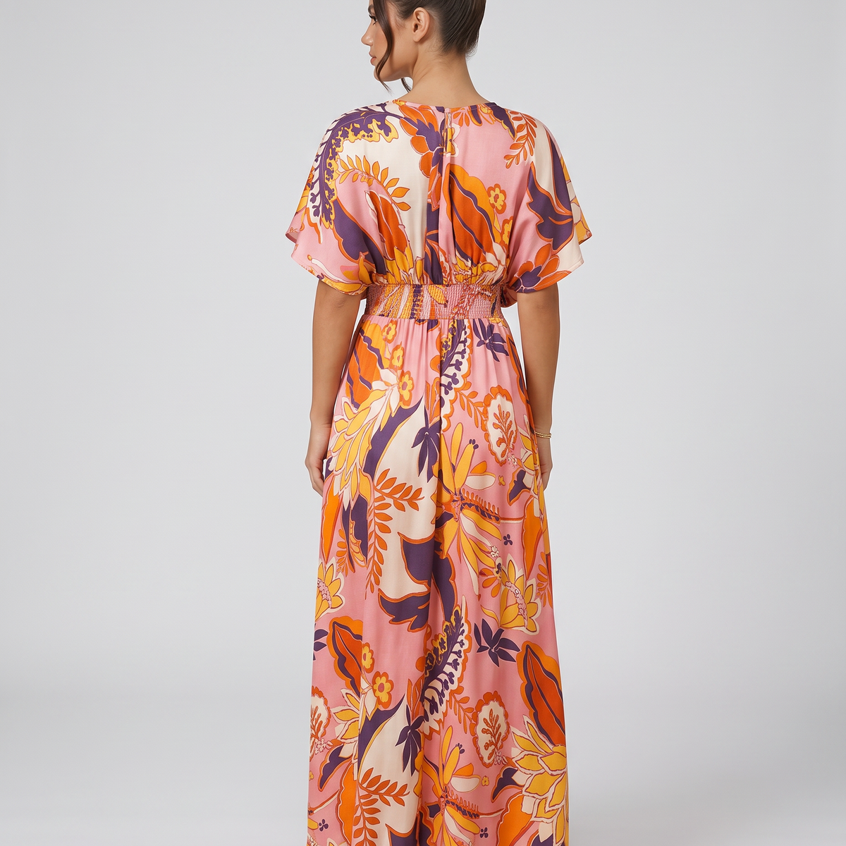 Nola | Maxi Dress with Floral Print and Elastic Waist