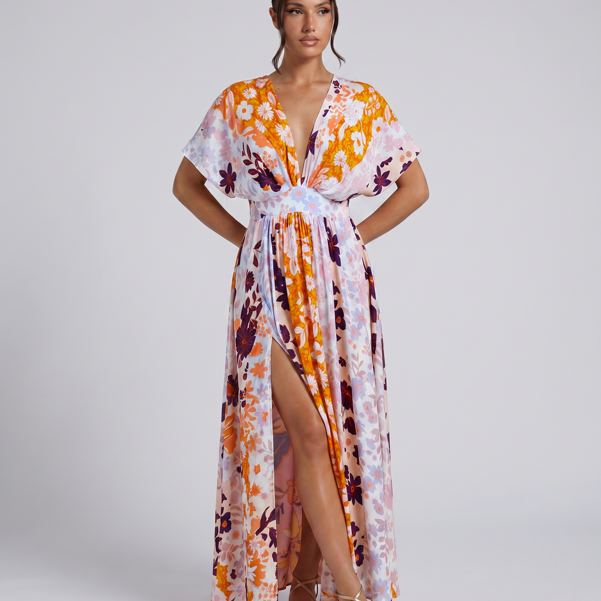 Nola | Maxi Dress with Floral Print and Elastic Waist