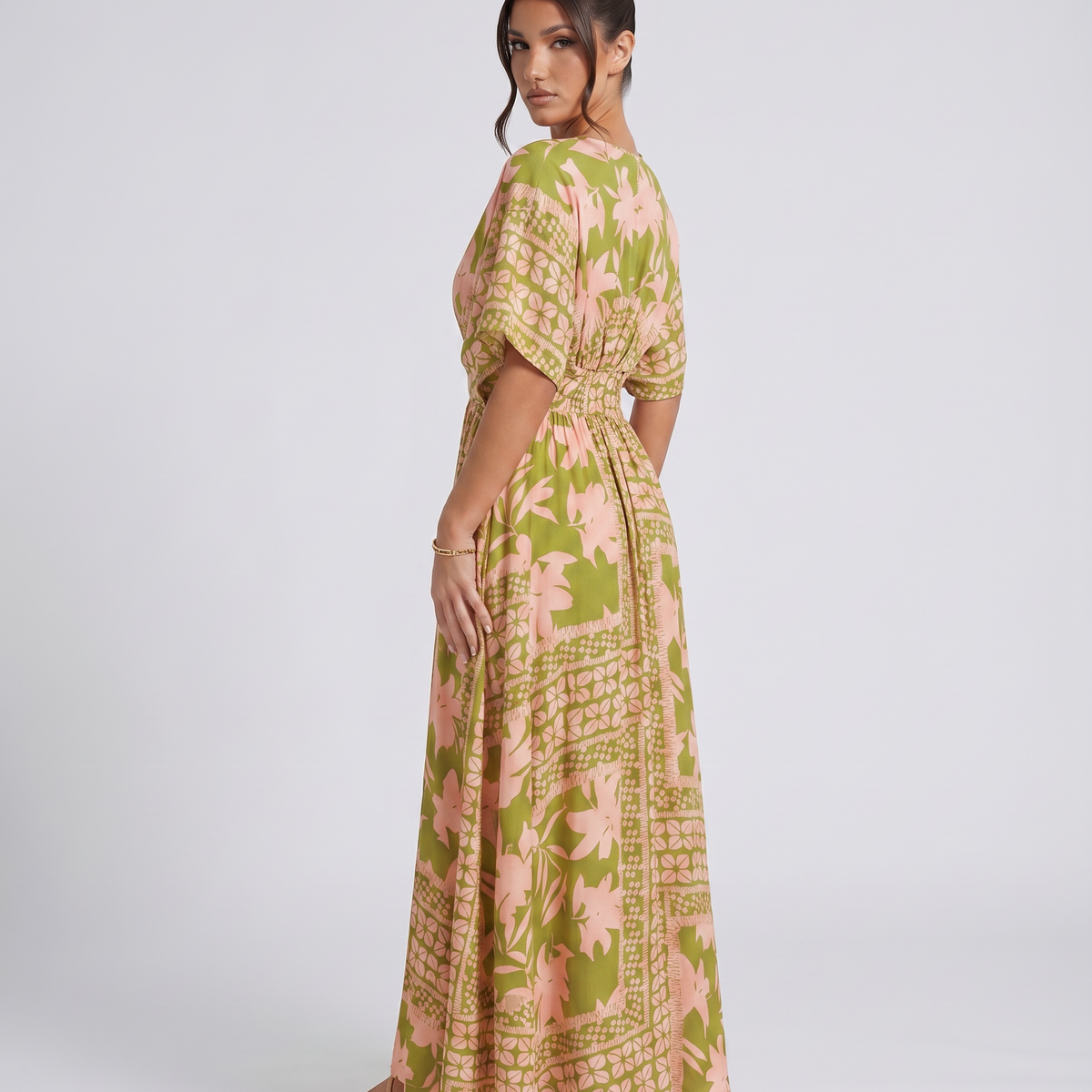 Nola | Maxi Dress with Floral Print and Elastic Waist