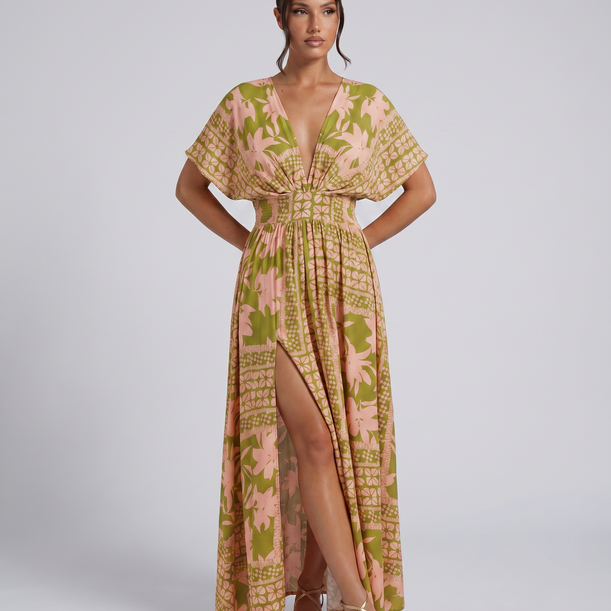 Nola | Maxi Dress with Floral Print and Elastic Waist