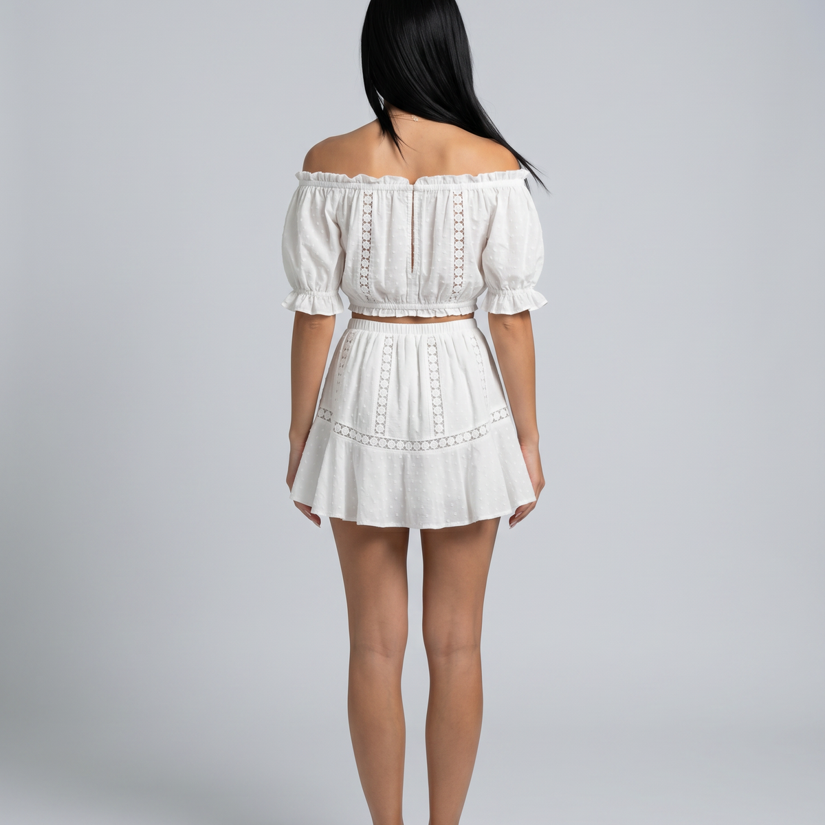 Elba | Two-Piece Mini Dress Set with Off-Shoulder Top