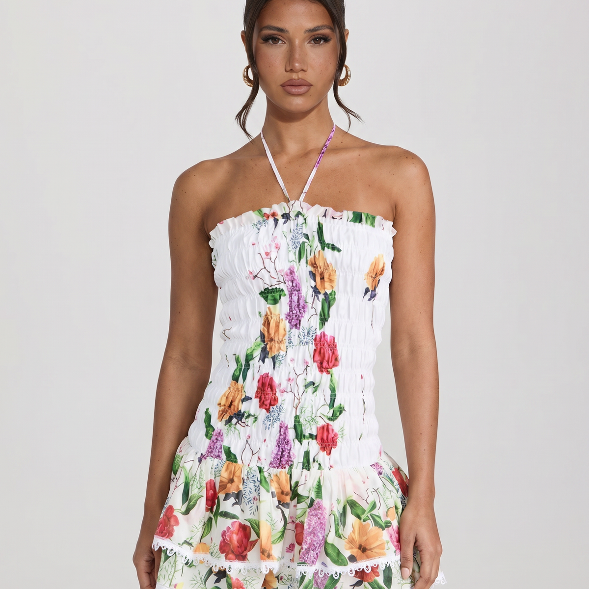 Kellie | Mini Dress with Floral Print and Ruffle Hem