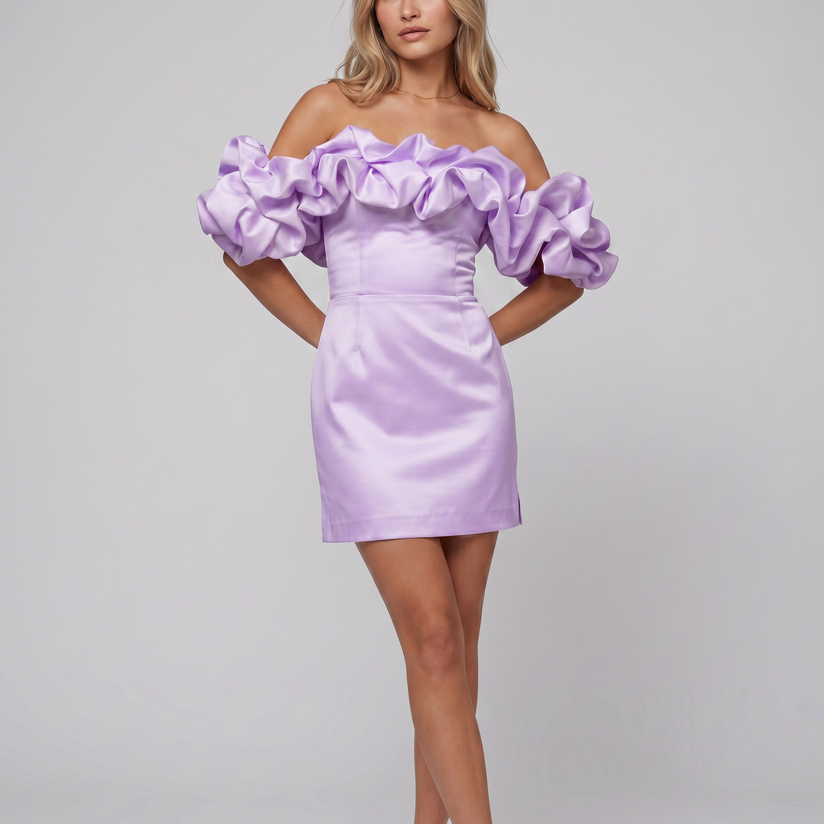 Brianna | Mini Dress with Off-Shoulder Ruffle Sleeves