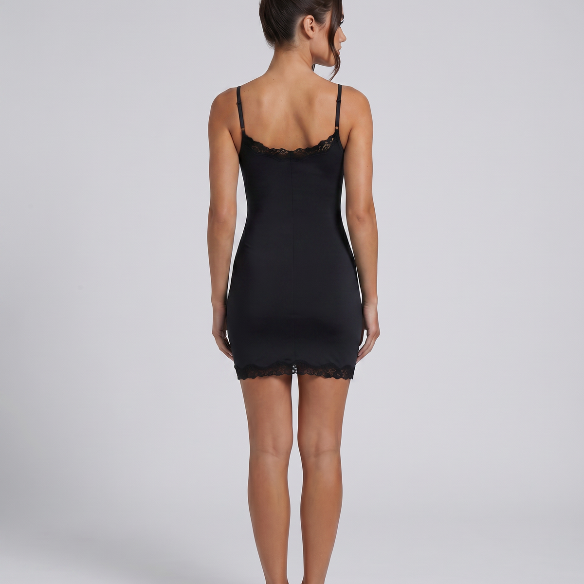 Melanie | Mini Slip Dress with Lace Trim