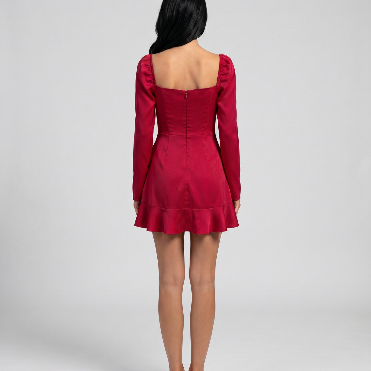 Luciana | Mini Dress with Square Neck and Bishop Sleeves