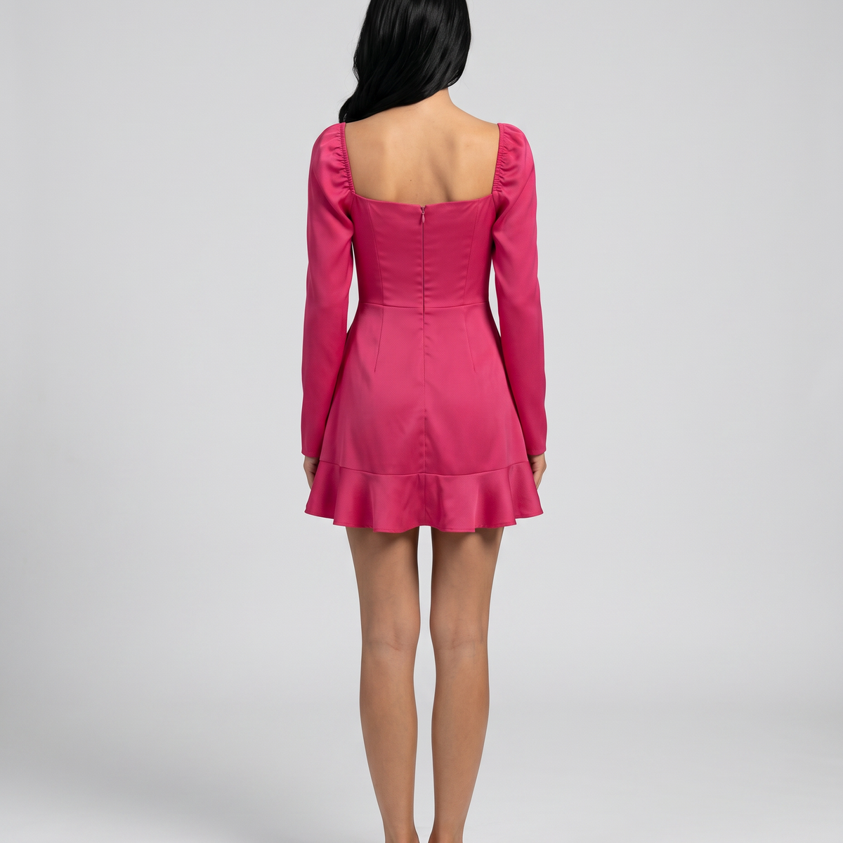Luciana | Mini Dress with Square Neck and Bishop Sleeves