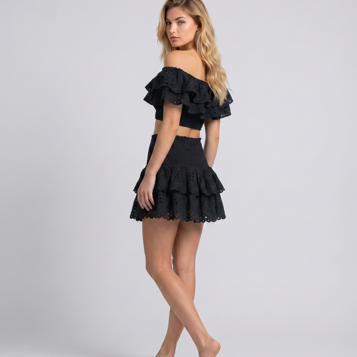 Annie | Two-Piece Ruffle Set with Mini Skirt