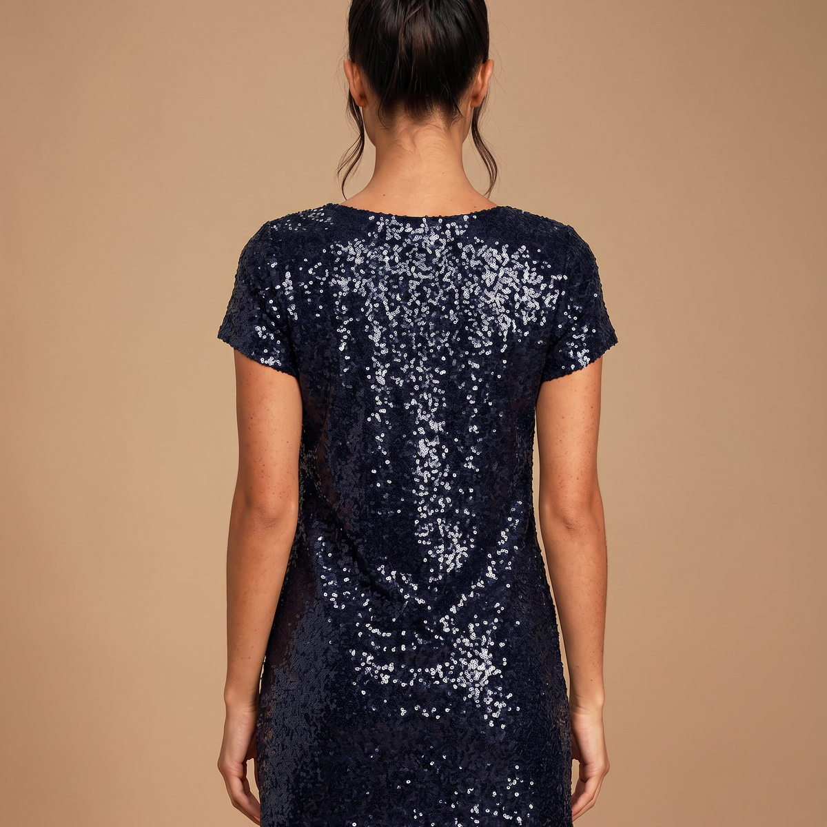 Dahlia | Sequin Mini Shift Dress with V-Neck