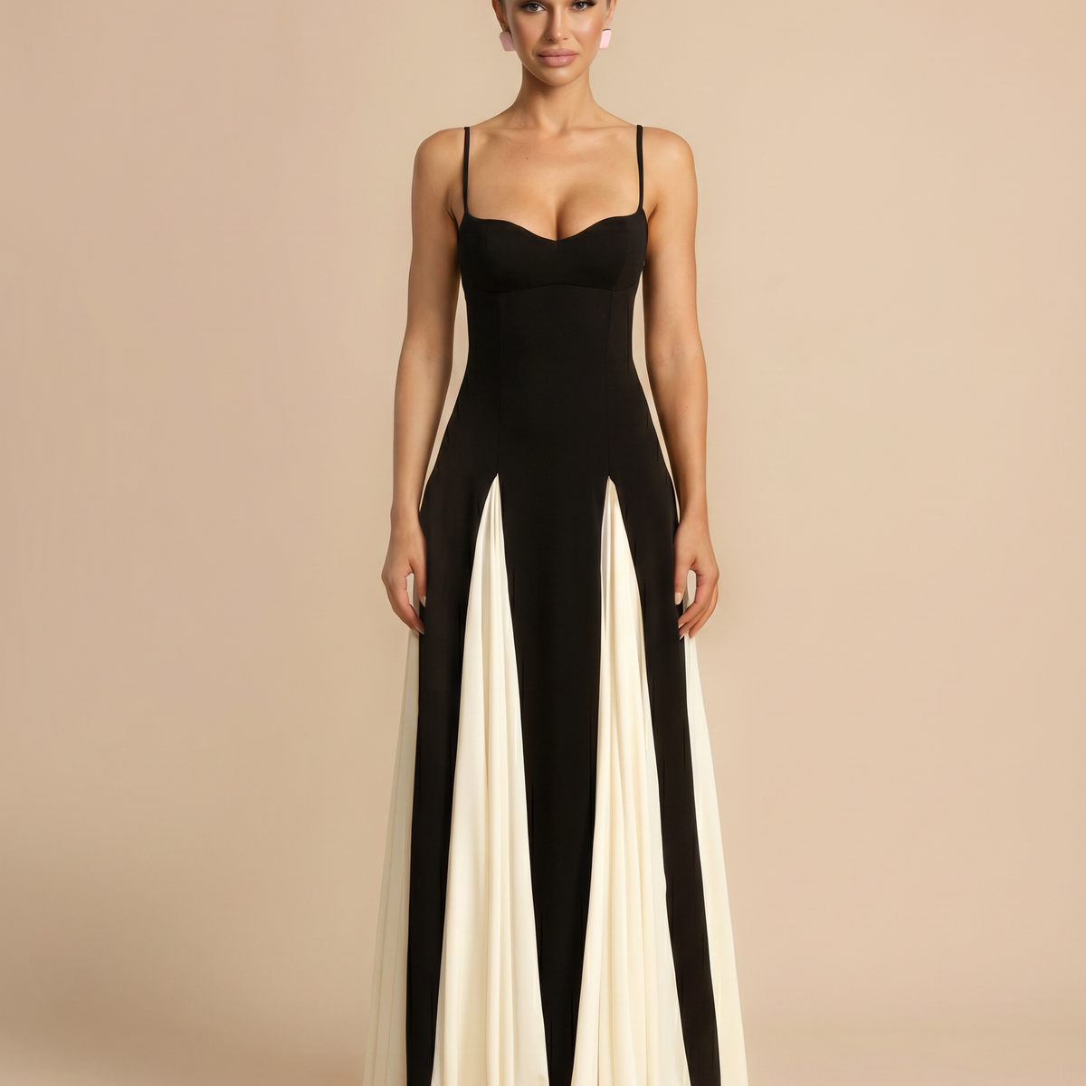 Lupe | Maxi Dress with Contrast Panel Skirt