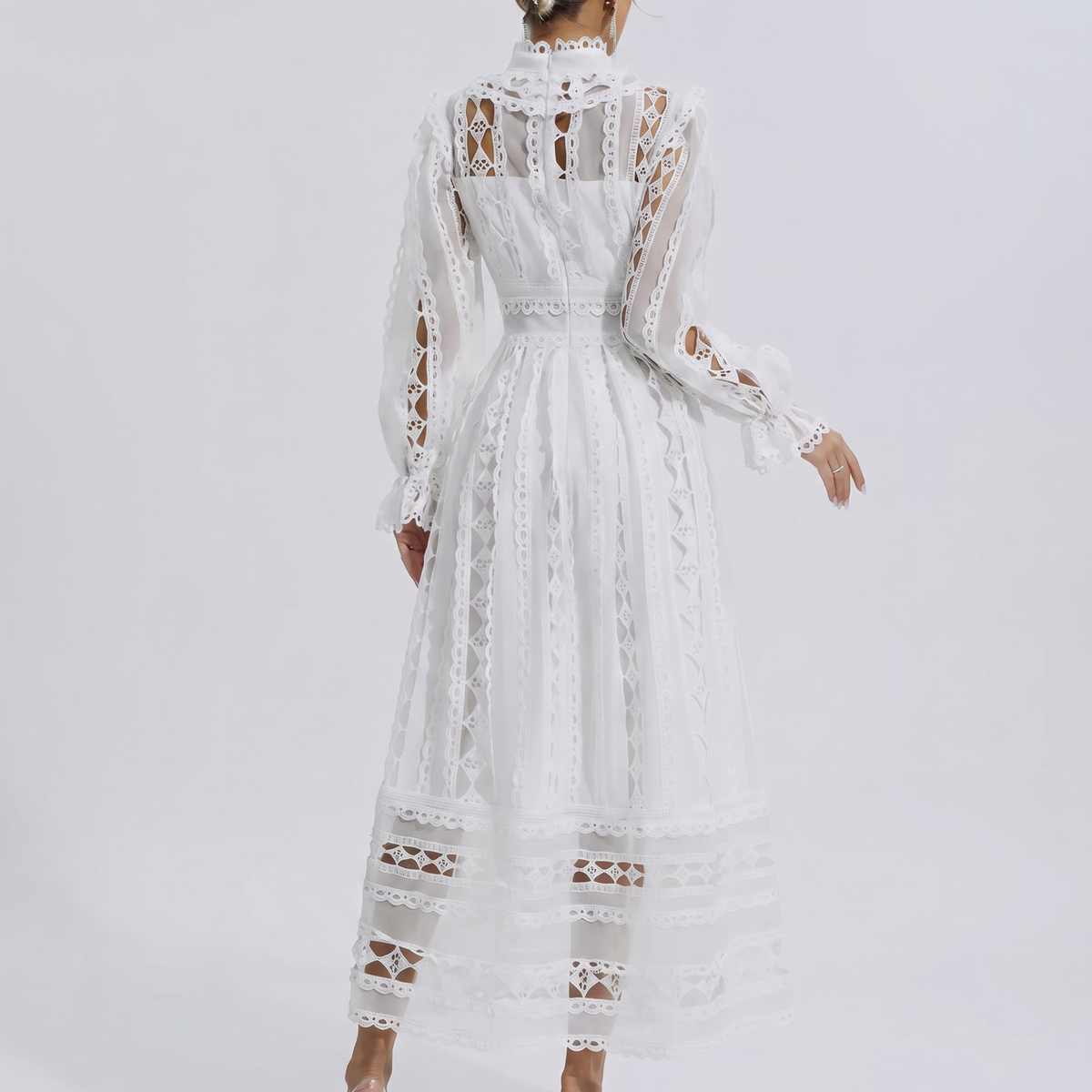 Juliet | Midi Lace Dress with Long Sleeves