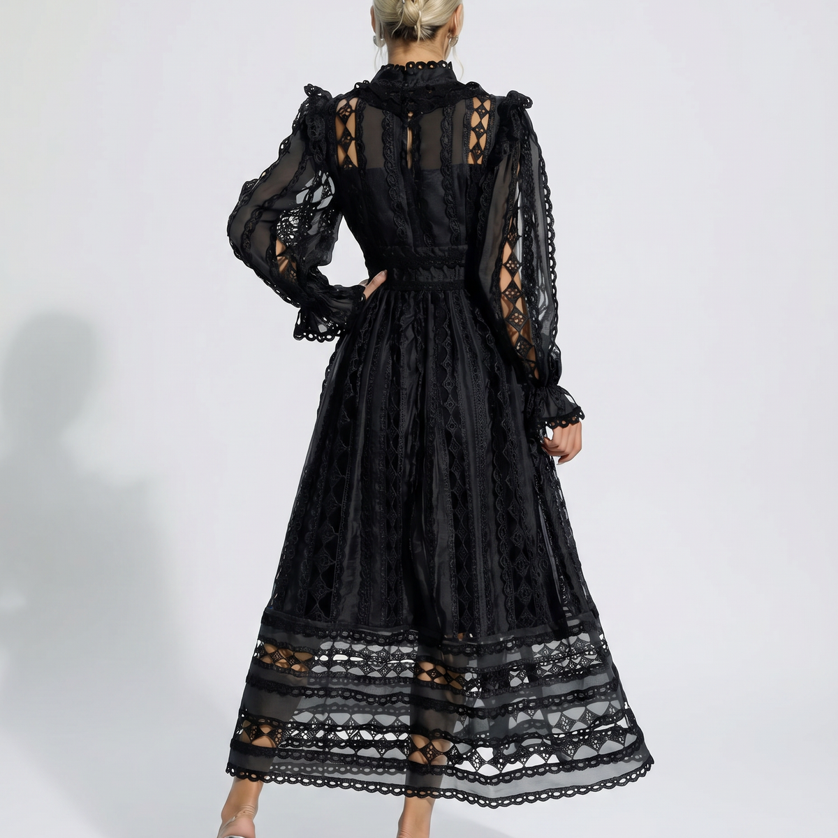 Juliet | Midi Lace Dress with Long Sleeves