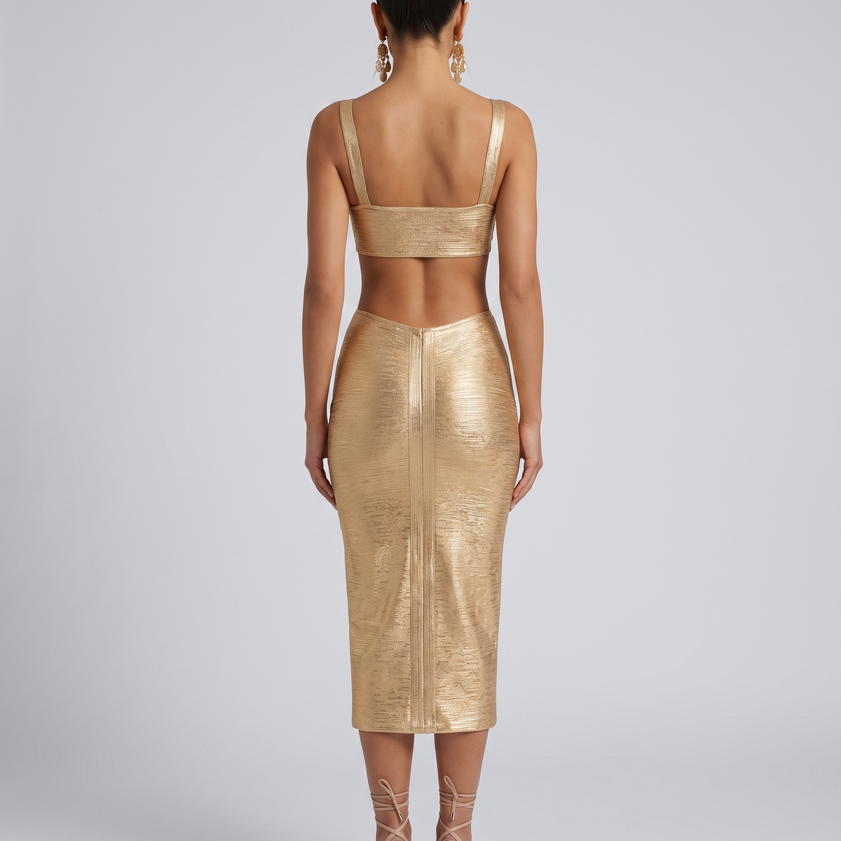 Shelia | Midi Bodycon Dress with Cut-Out Waist
