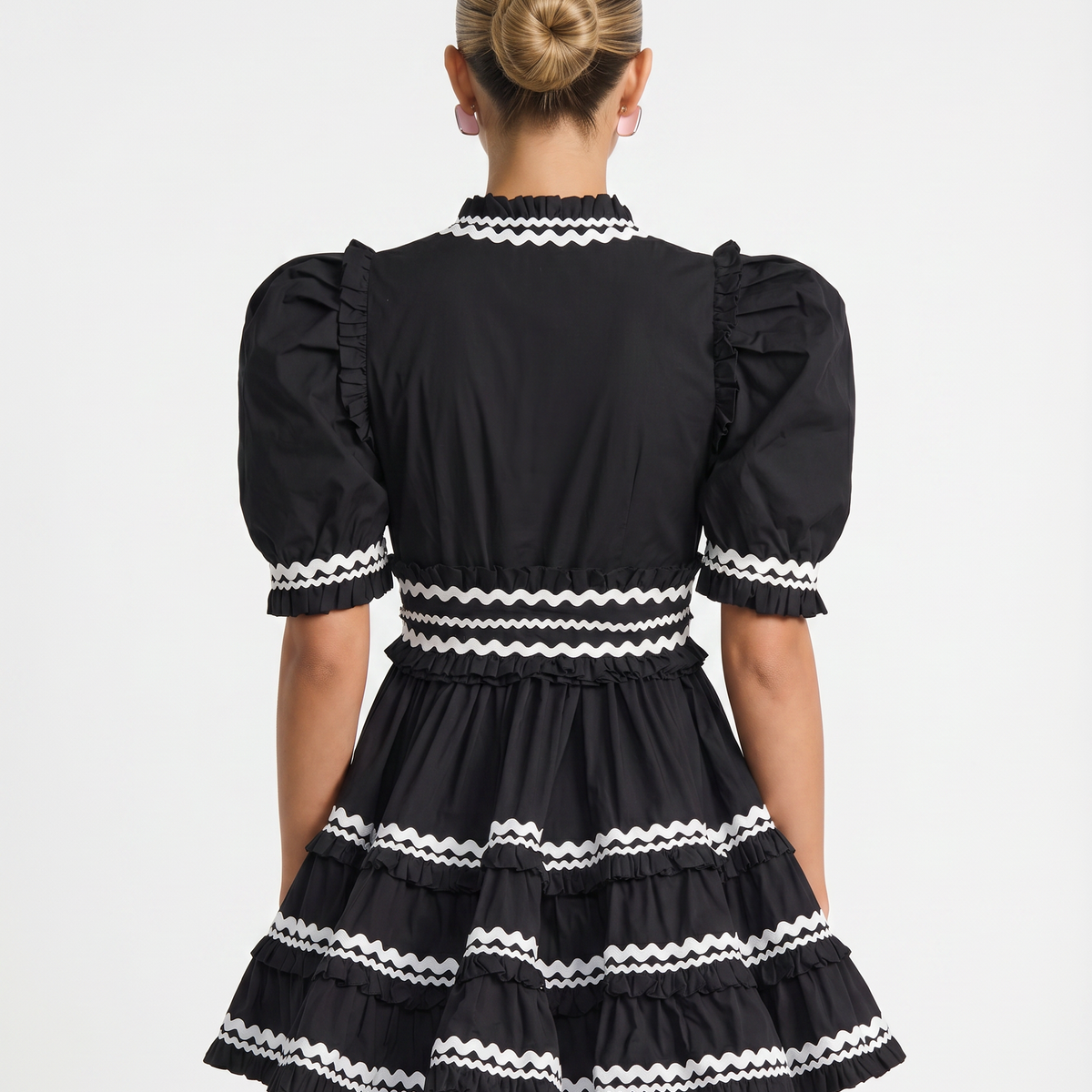 Nellie | Mini Dress with Puff Sleeves and Ruffle Trim