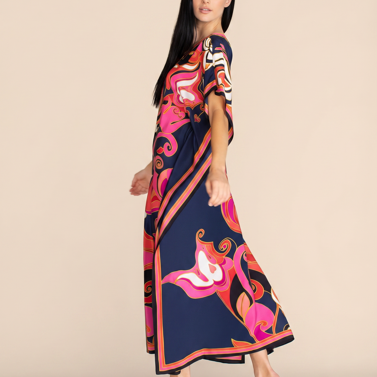Baylor | Maxi Kaftan Dress with V-Neck and Side Slits