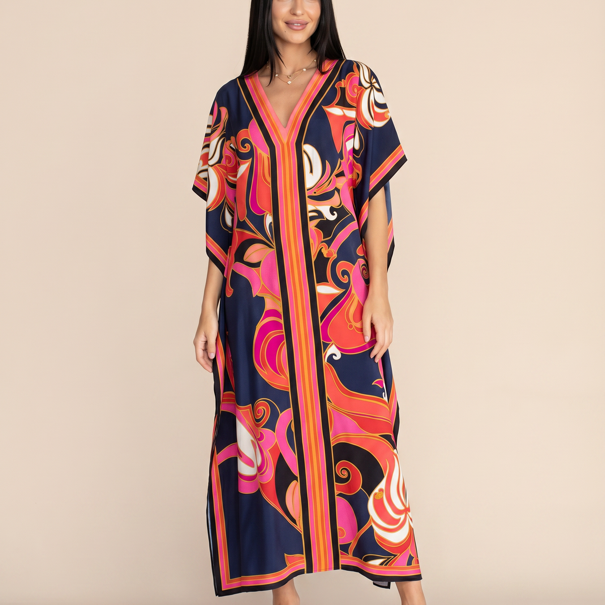 Baylor | Maxi Kaftan Dress with V-Neck and Side Slits